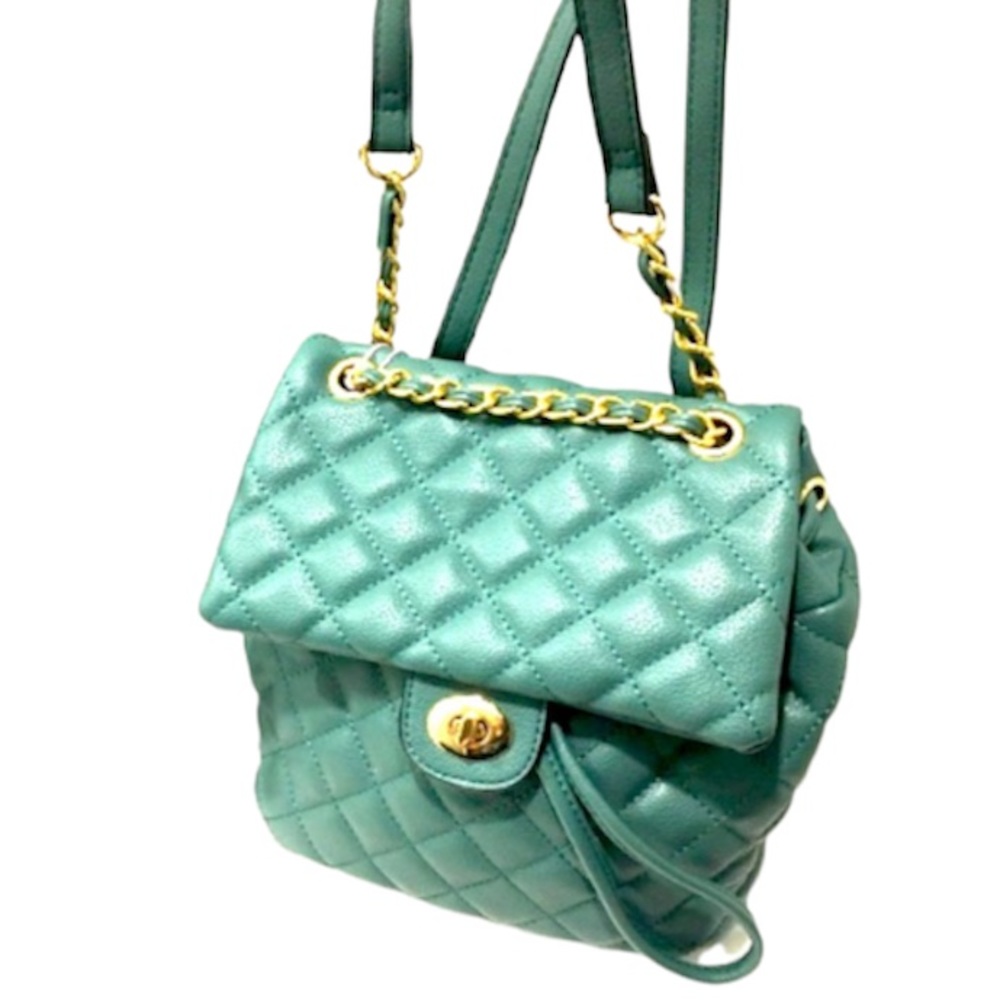 NWT Vegan leather quilted backpack